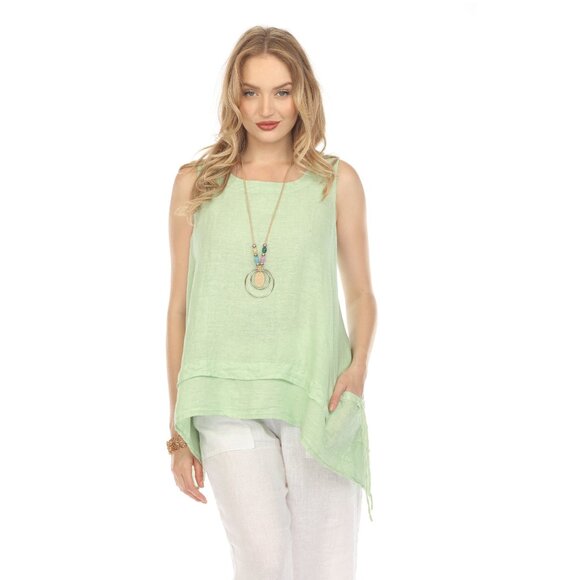 Mint Asymmetrical sleeveless A Line Top - Picture 1 of 6